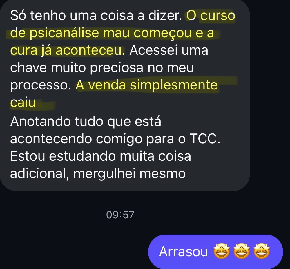 Depoimento de aluna da Formação