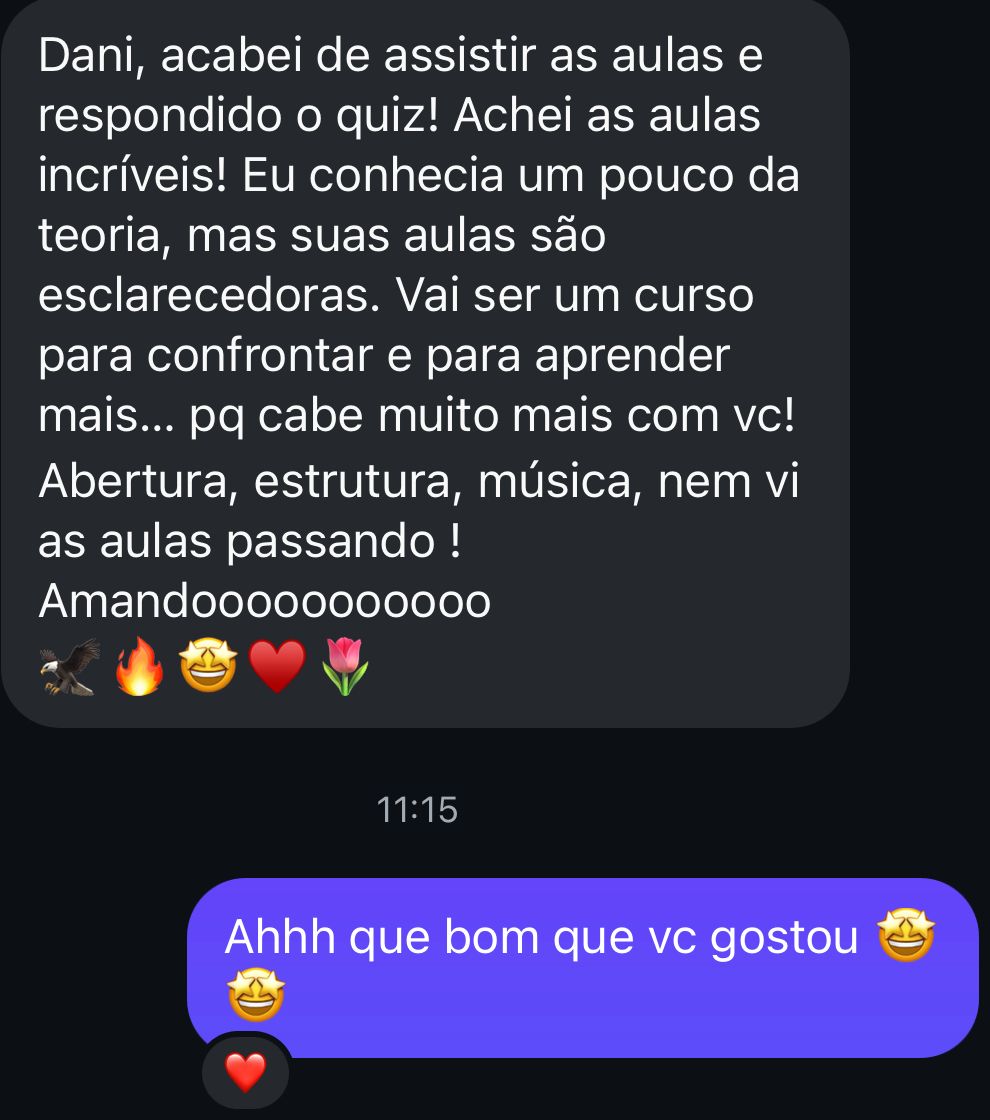 Depoimento de aluna da Formação